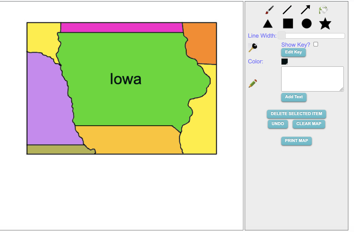 Make your Own Iowa Map Online